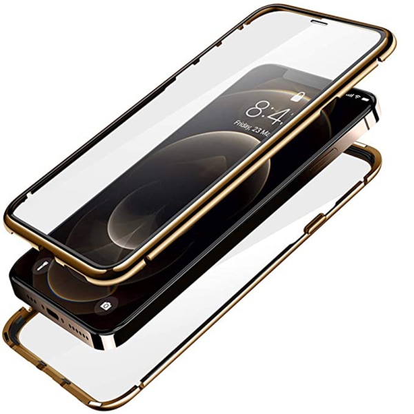 iPhone 13 Mini - Tyylikäs magneettinen kaksipuolinen kansi Blå