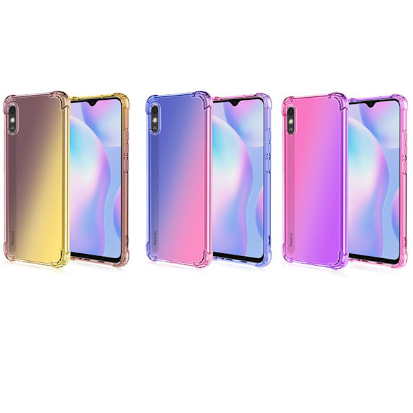 Xiaomi Redmi 9AT - Stilsäkert Stöttåligt Silikonskal Rosa/Lila