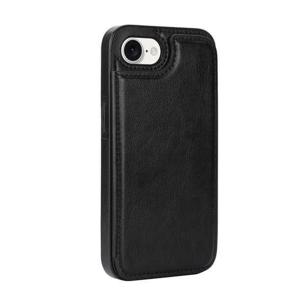 iPhone 16E - Stilrent Skal med Plånbok/Kortfack Brun