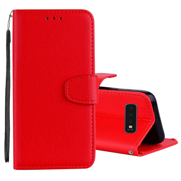 Käytännöllinen kotelo lompakolla Samsung Galaxy S10 Plus -puhelimelle Rosaröd