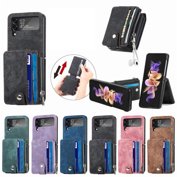 Samsung Galaxy Z Flip 3 - Praktisk cover med kortholder Lila