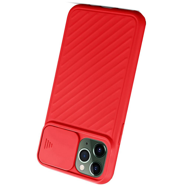 iPhone 12 Pro - Stötdämpande Smidigt Skal med Kamera Skydd Röd