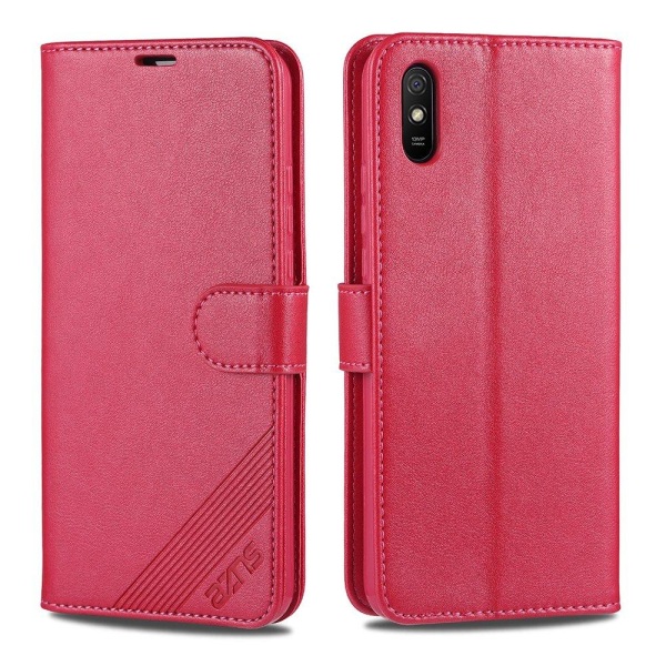 Xiaomi Redmi 9AT - Käytännöllinen suojaava lompakkokotelo Röd