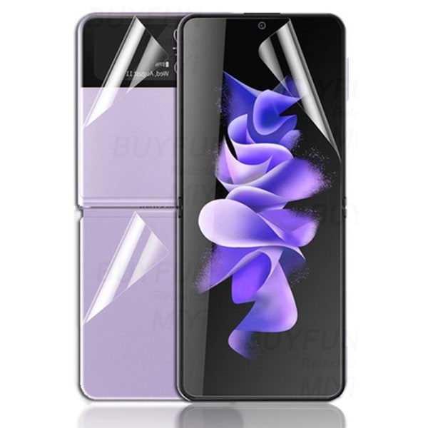 3-i-1 Samsung Galaxy Z Flip 3 Hydrogel Skjermbeskytter Transparent