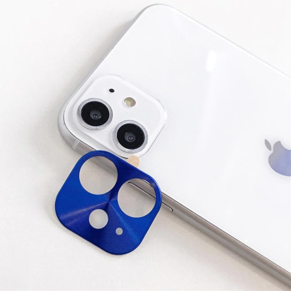 Al Alloy iPhone 11 Ultra Tynn kameralinsebeskytterramme Blå