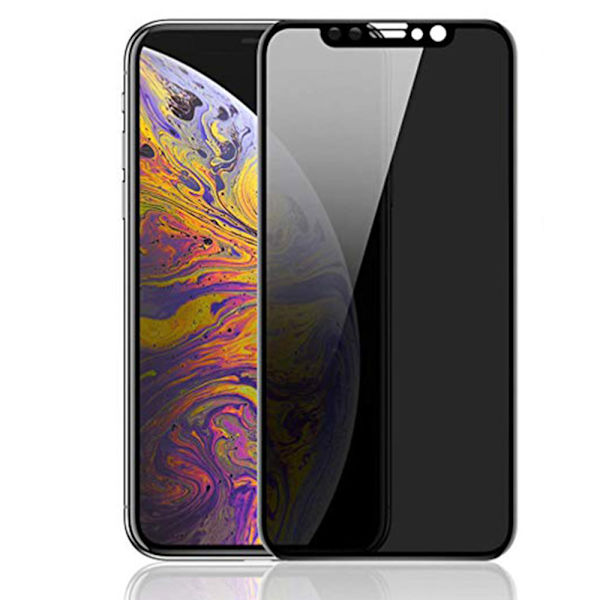 iPhone X/XS FullCover Anti-Spy Skärmskydd 9H Svart