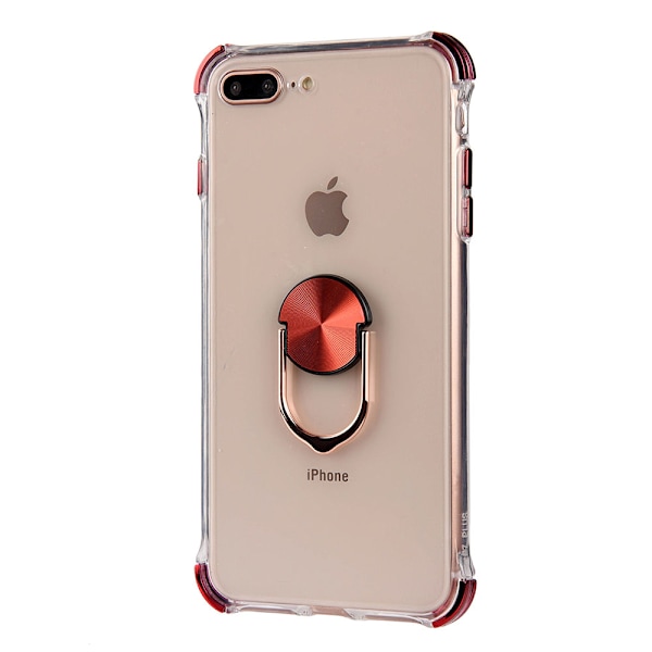 iPhone 8 Plus - Praktiskt Skyddande Skal med Ringhållare Blå