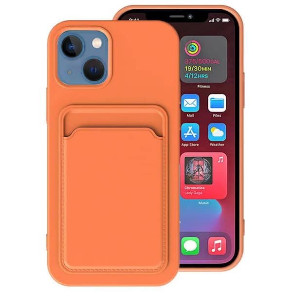 iPhone 14 - Skal med Korthållare Lila
