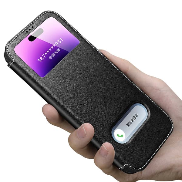 Elegant Läderskal iPhone 15 Pro Max Röd