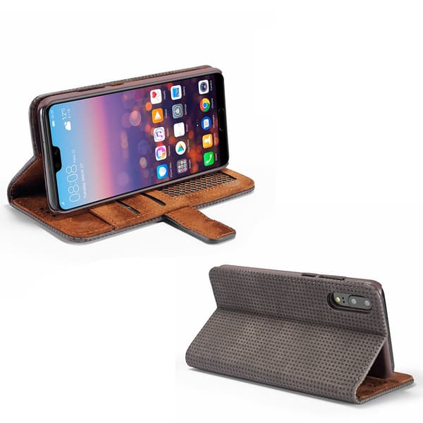 Stilrent -Vintage Mesh- Plånboksfodral för Huawei P20 Brun