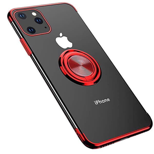 Elegant Skyddande Silikonskal Ringhållare - iPhone 11 Roséguld
