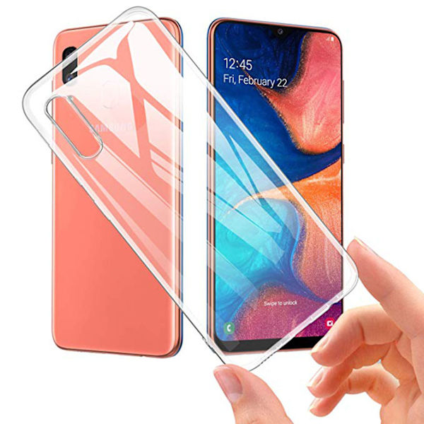 Samsung Galaxy A20E - Skyddande Silikonskal (FLOVEME) Transparent/Genomskinlig