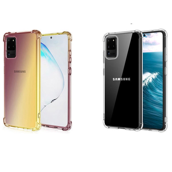 Samsung Galaxy S20 Ultra - Stødabsorberende Floveme Cover Blå/Rosa