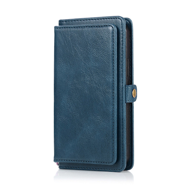 iPhone 15 Pro - Elegant Plånboksfodral i Lyxigt Läder med Korthållare Blue