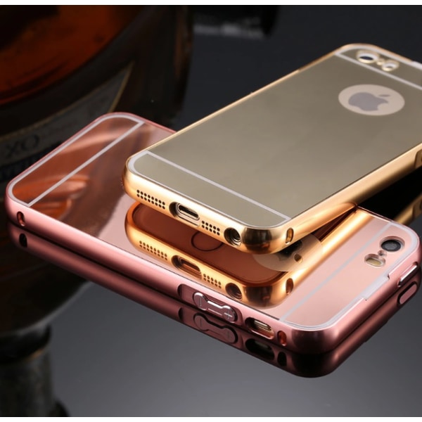 iPhone 5/5S/5SE - Elegant cover fra LEMAN (ramme i aluminium) Svart