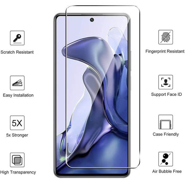 Xiaomi 12T Pro karkaistu lasi näytönsuoja (2 kpl) Transparent