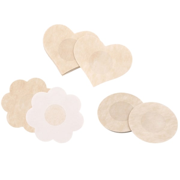 Självhäftande Eleganta Nipple Covers 5 Par Beige Hjärta