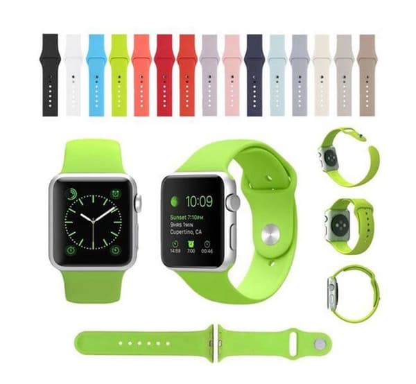 Apple Watch 42mm - Smart Silikonarmbånd LEMAN (Original) Röd Medium