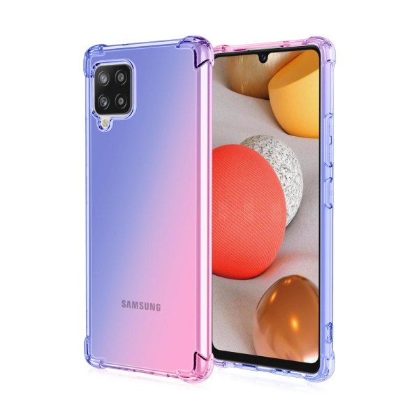 Samsung Galaxy A42 - Stilig beskyttende silikondeksel (FLOVEME) Blå/Rosa
