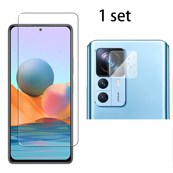 Xiaomi 12T skærmbeskytter og kameralinsebeskytter (3-pak) Transparent