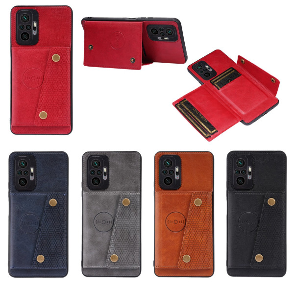 Xiaomi Redmi Note 10 Pro - Tyylikäs kansi korttitelineellä Ljusbrun