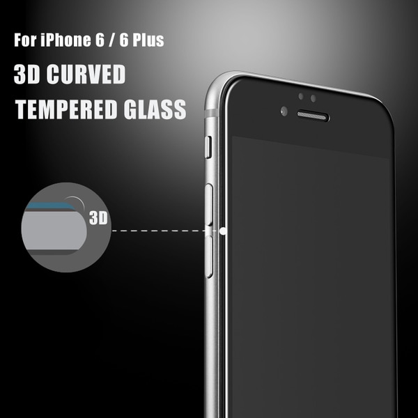 iPhone 6/6S 3-PAKK karbonfiber skjermbeskytter - HuTech Fullfit 3D Vit