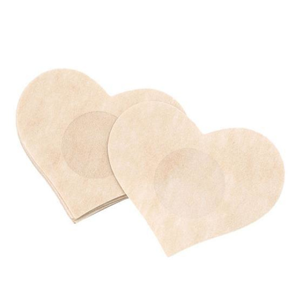 Självhäftande Eleganta Nipple Covers 5 Par Beige Hjärta