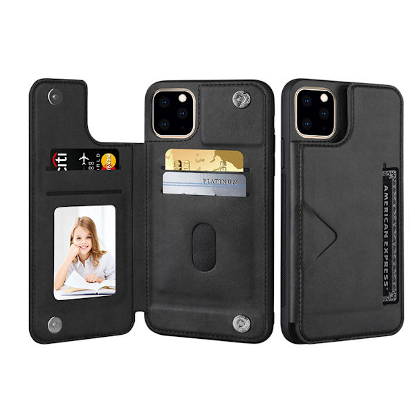 Stilsäkert Skyddsskal med Kortfack - iPhone 11 Pro Mörkblå