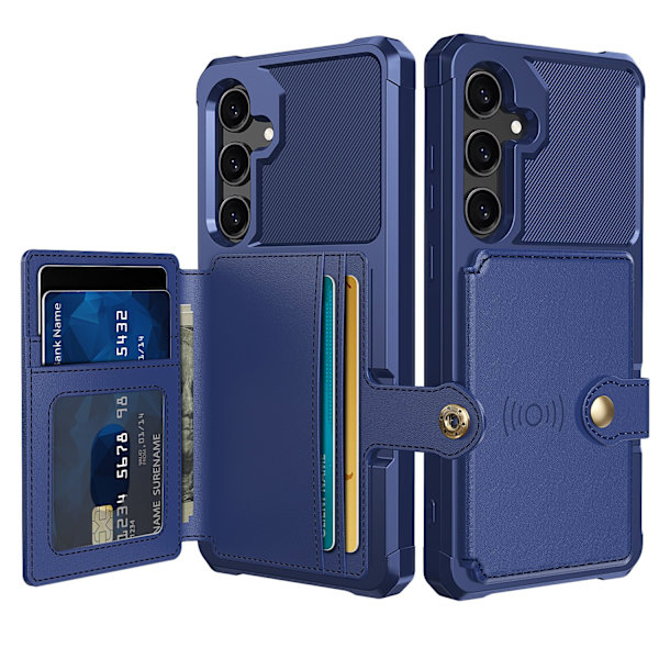 PU-læder pung magnetisk holder etui til Samsung Galaxy A24 Svart