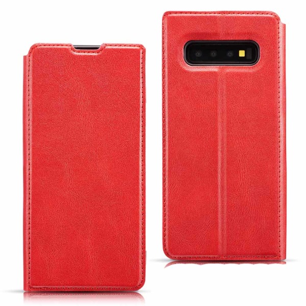 Stilrent (Vintage) Plånboksfodral - Samsung Galaxy S10 Röd