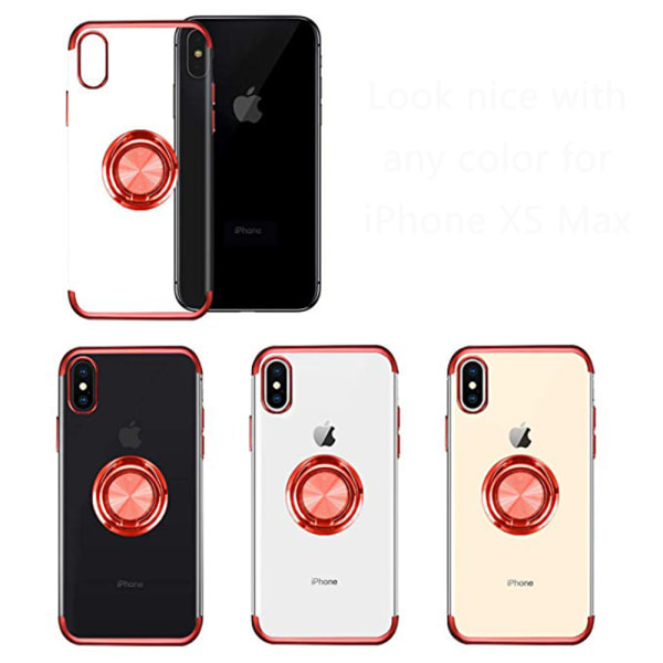 Eksklusivt silikonetui med ringholder (Floveme) - iPhone X/XS Röd Röd