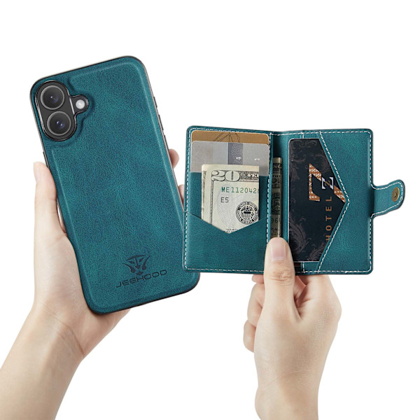 iPhone 16 Plus - Smart och Elegant Plånboksskal Grön