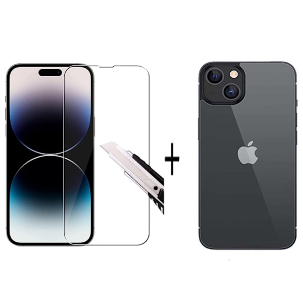 2-Pack iPhone 15 Plus Fram- & Baksida Skärmskydd 0,3mm Transparent