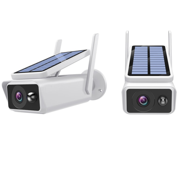 Solpanel Infraröd Övervakningskamera 1080P Vit