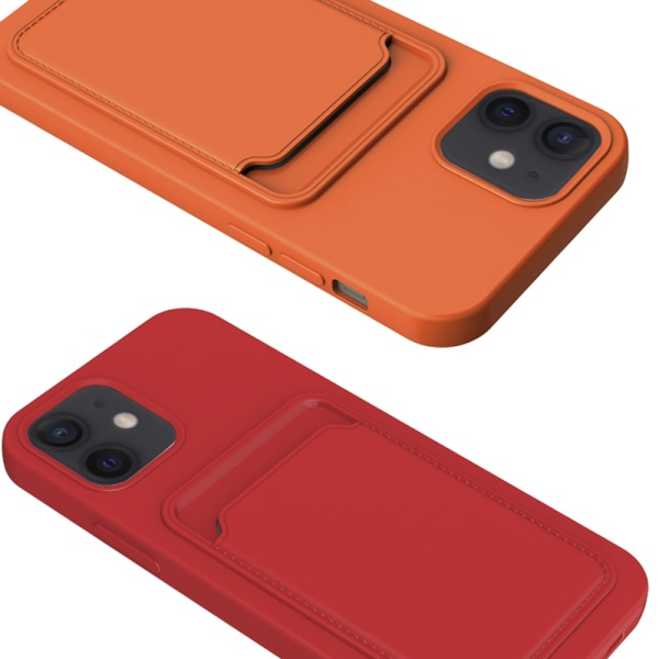 iPhone 11 - Praktisk stilfuldt FLOVEME cover med kortholder Röd