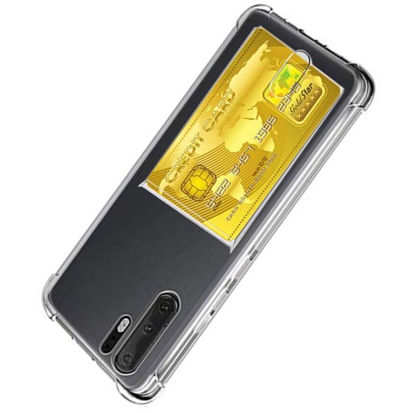 Huawei P30 Pro - Käytännöllinen Floveme-suojus korttilokerolla Transparent/Genomskinlig