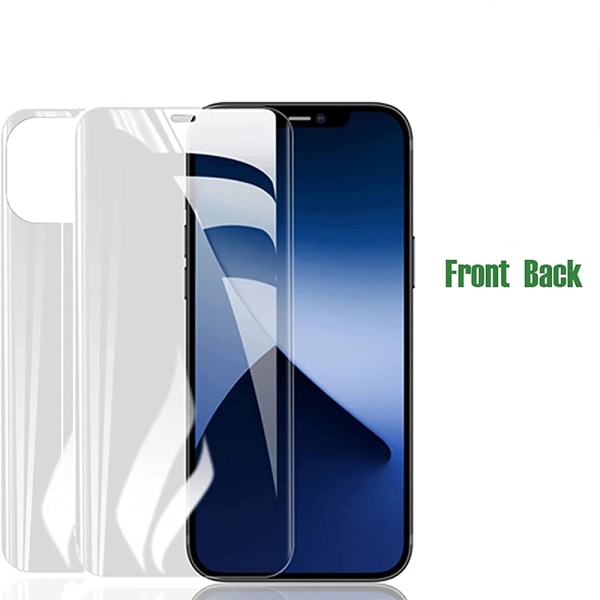 2-PACK iPhone 11 Pro Max Hydrogel skjermbeskytter foran og bak Transparent