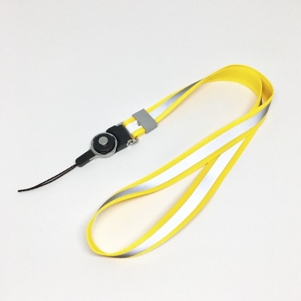 Stilrent Slittåligt Nyckelhalsband/Mobilhållare Gul