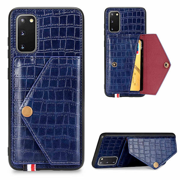 Samsung Galaxy S20 - Effektfullt Skal med Korthållare Blå