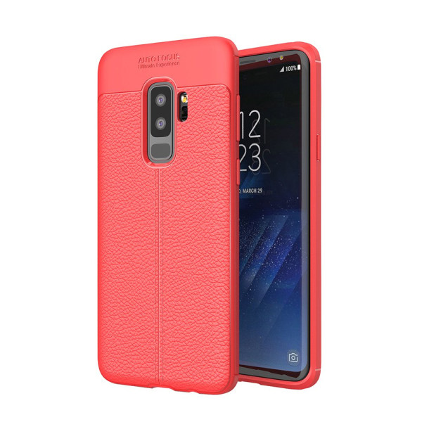 Beskyttende silikondeksel (Litchi) til Samsung Galaxy S9 Röd