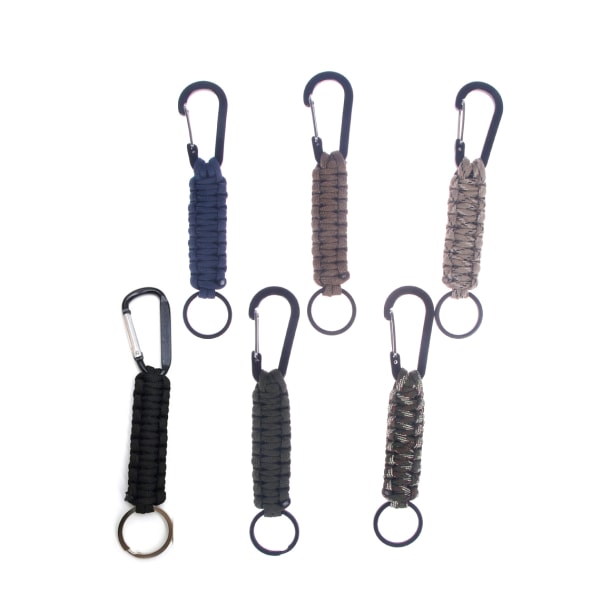 Holdbar Paracord Survival nøglering Militärgrön