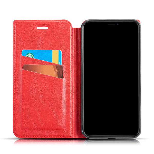 iPhone 11 Pro Max - Praktisk, stilig vintage lommebokveske Röd