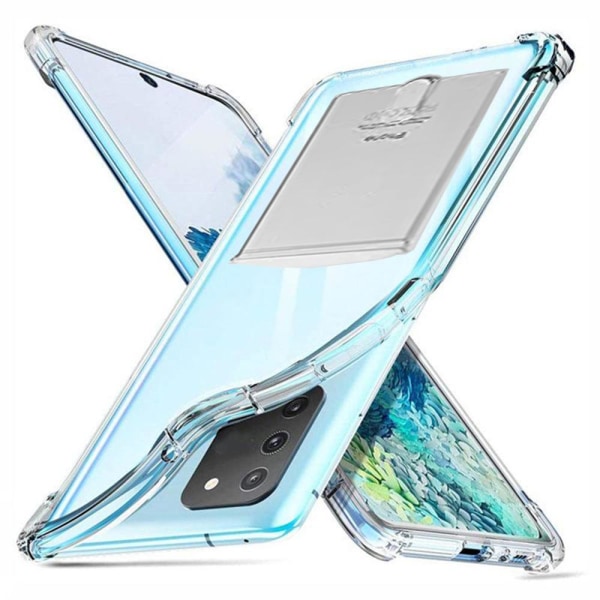 Samsung Galaxy Note 20 - Stødabsorberende silikone cover Kortholder Transparent/Genomskinlig