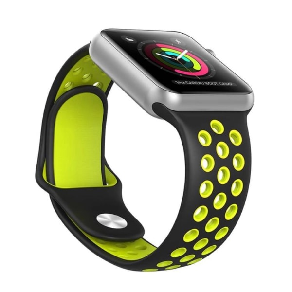 Apple Watch 42mm - HUTECHs Stilrena Silikonarmband Svart/Röd M