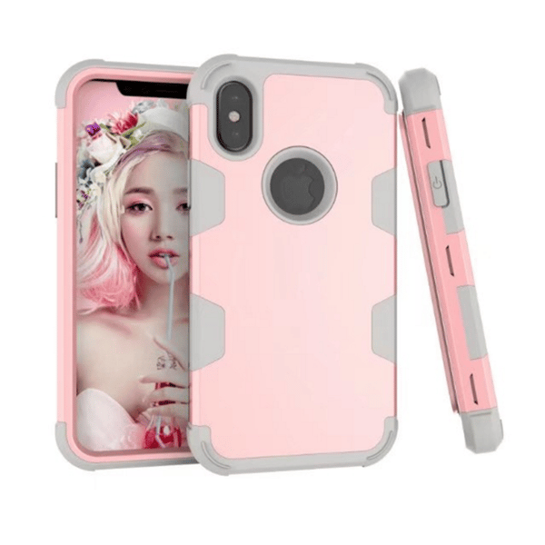 Stils�kert Skyddsskal "Rugged Robot" f�r iPhone X/XS Grå/Orange Grå/Orange
