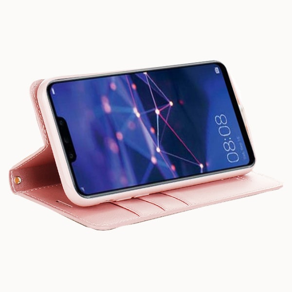 Huawei P Smart 2019 - (HANMAN) Elegant Wallet Cover Rosaröd