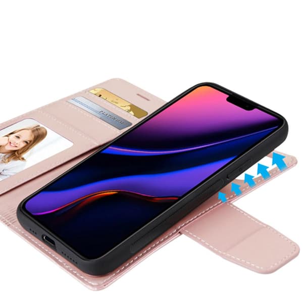 iPhone 12 - Exklusivt 2-1 HANMAN Plånboksfodral Roséguld