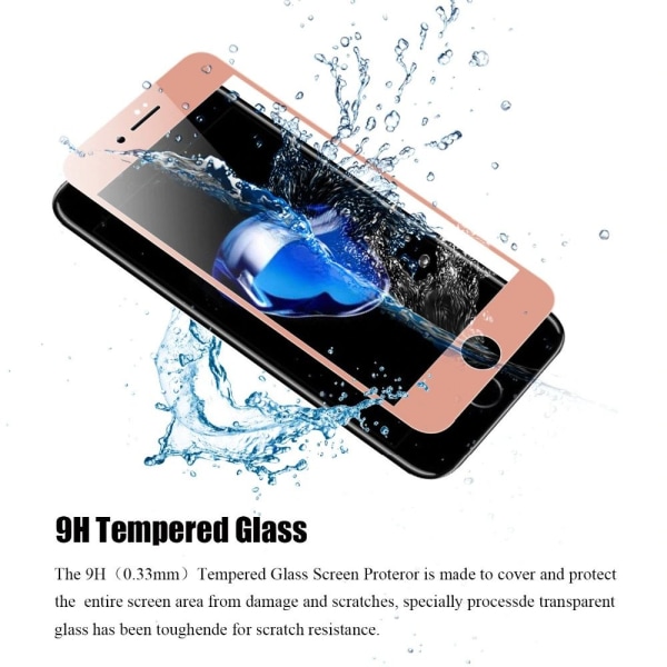 iPhone 8 2-PACK Skærmbeskytter 3D 9H Ramme 0,2 mm HD-Clear Svart Svart