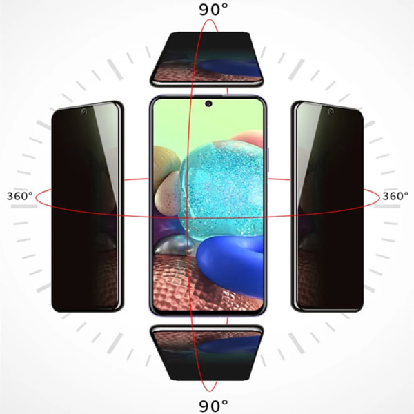 2-PAKKET Samsung Galaxy A52 Privacy Skjermbeskytter HD Svart