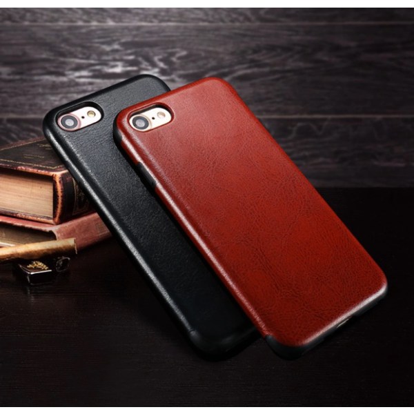 iPhone 7 Plus - Elegant Stilig lærdeksel fra Crazy Horse Röd